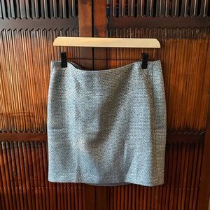 Silver Metallic Tweed Mini Skirt